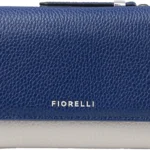 Fiorelli Rae Trifold Wallet for Women: 8 Card Slots & Zip Coin Compartment in Premium Faux Leather (Light Stone & Nautical Blue)