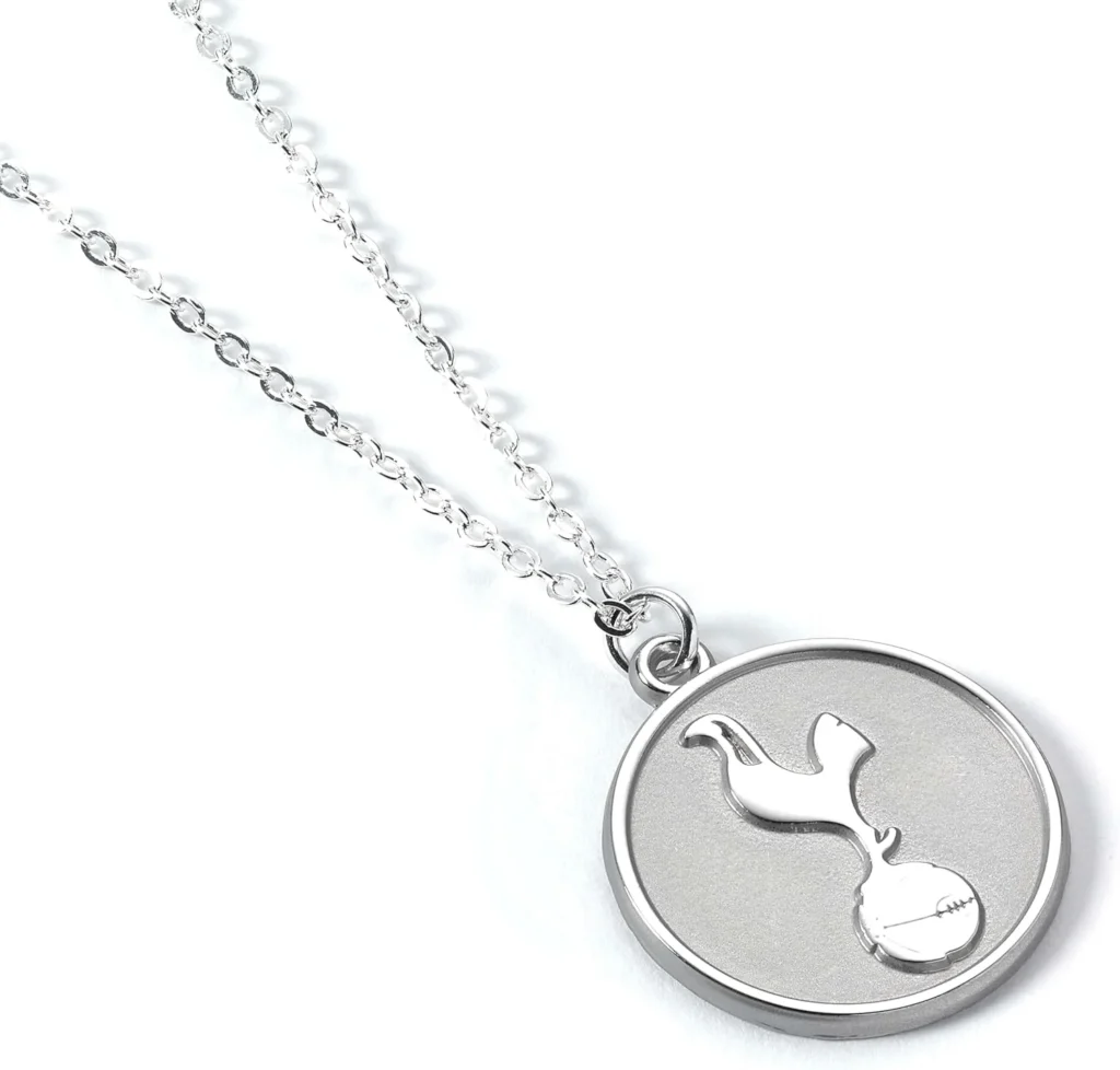 The Carat Shop Official Tottenham Hotspur Silver Plated Disc Pendant Necklace for Men and Women