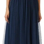 Maya Deluxe Women's Embellished Mesh Maxi Dress for Wedding Guest, Prom, or Formal Occasions