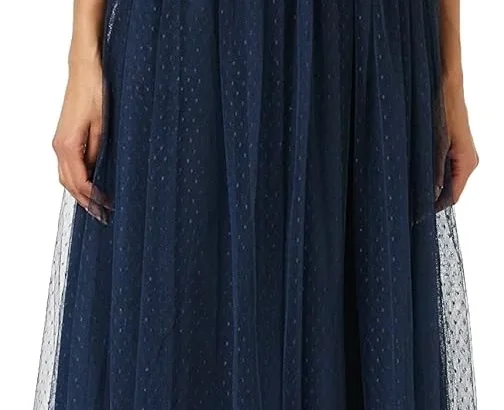 Maya Deluxe Women's Embellished Mesh Maxi Dress for Wedding Guest, Prom, or Formal Occasions