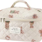 Large Cosmetic Bag for Women, Cute Floral Makeup Travel Organizer with Coquette Style