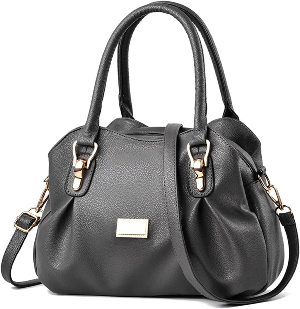 Nicole & Doris Women's Designer Tote Bag: Soft PU Leather Triple Compartment Shoulder Bag with Top Handle