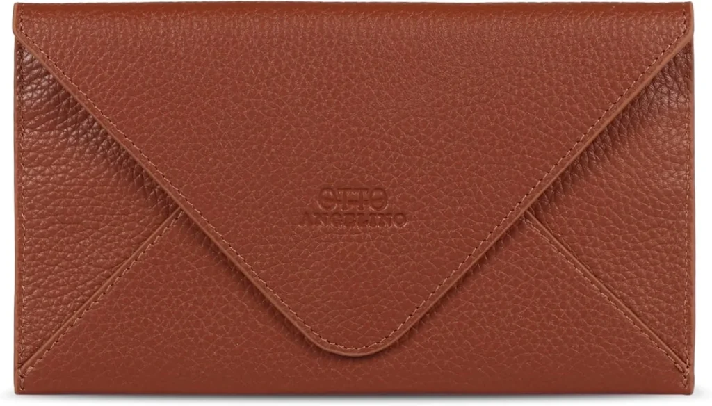 Otto Angelino Slim Leather Wallet Clutch with RFID Blocking