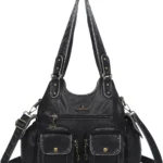 Angel Kiss Women's Large Tote Hobo Bag: Soft PU Leather Multi