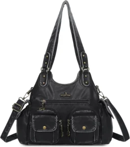 Angel Kiss Women's Large Tote Hobo Bag: Soft PU Leather Multi