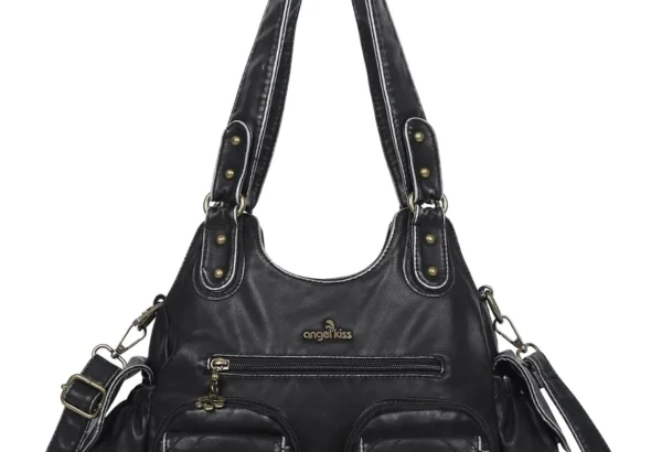 Angel Kiss Women's Large Tote Hobo Bag: Soft PU Leather Multi