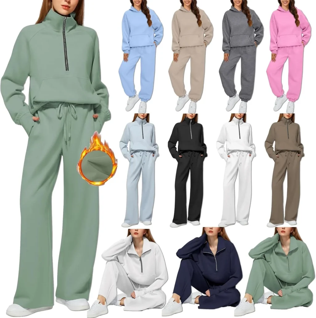 Women's Oversized Half Zip Tracksuit Set