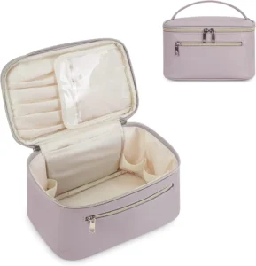 Large Travel Makeup Bag with Brush Compartment - Water