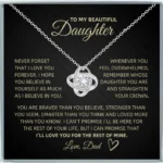 Father Daughter Necklace with Heartfelt Message
