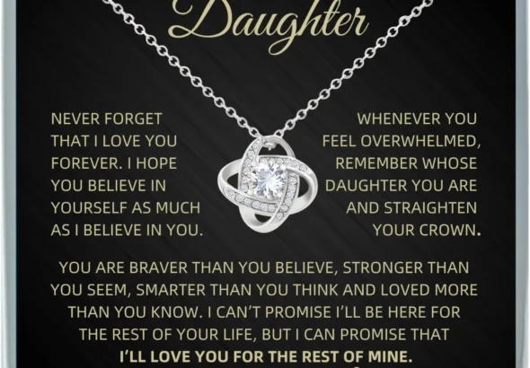 Father Daughter Necklace with Heartfelt Message