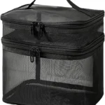 Large Capacity Double-Layer Nylon Mesh Toiletry Bag for Women