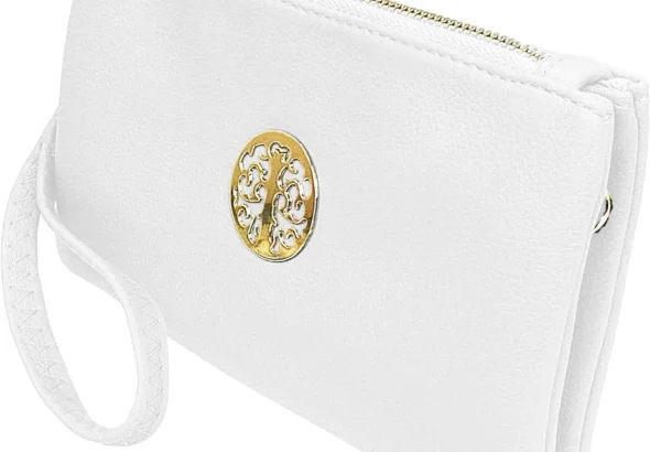 Women's Long & Son Small White Clutch 3141