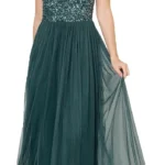 Maya Deluxe Plus Size Wedding Guest Dress with Sequins