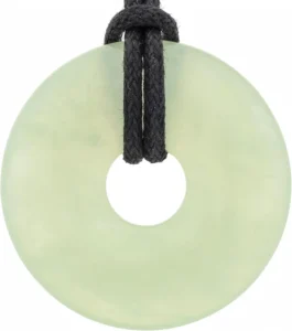 Natural Gemstone Donut Pendant Necklace