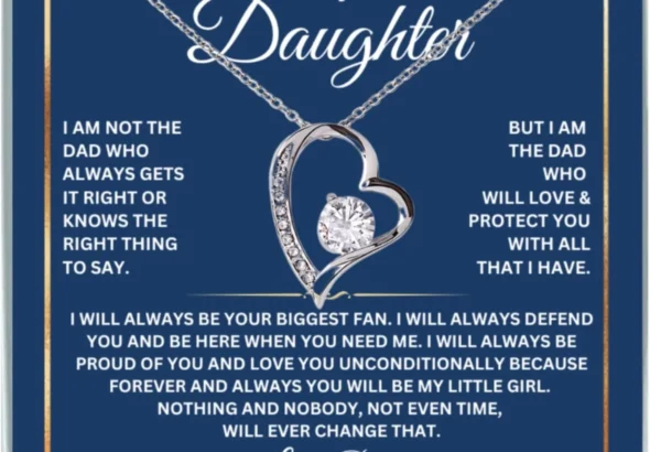 To My Daughter Necklace From Dad With Heartfelt Message, Father Daughter Gift for Adult Daughter Birthday, Graduation, or Just Because