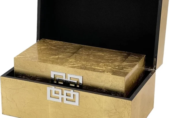 Galt International Gold Leaf Jewelry Box Set