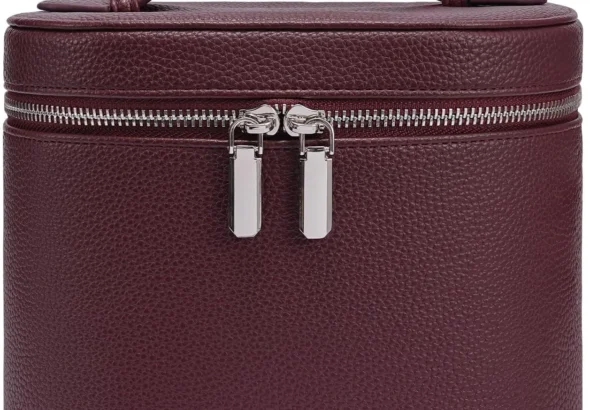 Travel Makeup Bag with Compartments and Handle