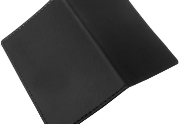 Soft Black Faux Leather Card Holder for Credit Cards, Travel Passes, and Oyster IDs