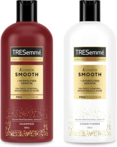 TRESemmé Keratin Smooth Shampoo and Conditioner Set for Frizz Control, 72-Hour Smoothness & Shine, 680 ml Each (2