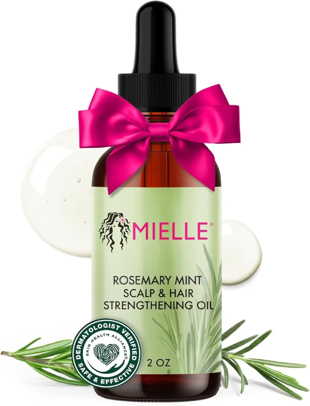 Mielle Rosemary Mint Hair Oil with Biotin for Hair Growth, Dry Scalp Treatment to Strengthen and Moisturize, 59ml