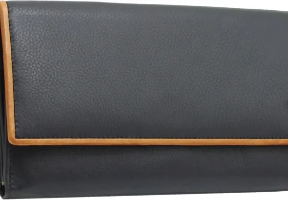 STARHIDE Women's RFID Blocking Leather Long Flap Crossbody Purse with Credit Card Slots