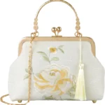 YeBon Chinese Style Crane Embroidered Evening Clutch: Retro Jacquard Shoulder Bag for Women