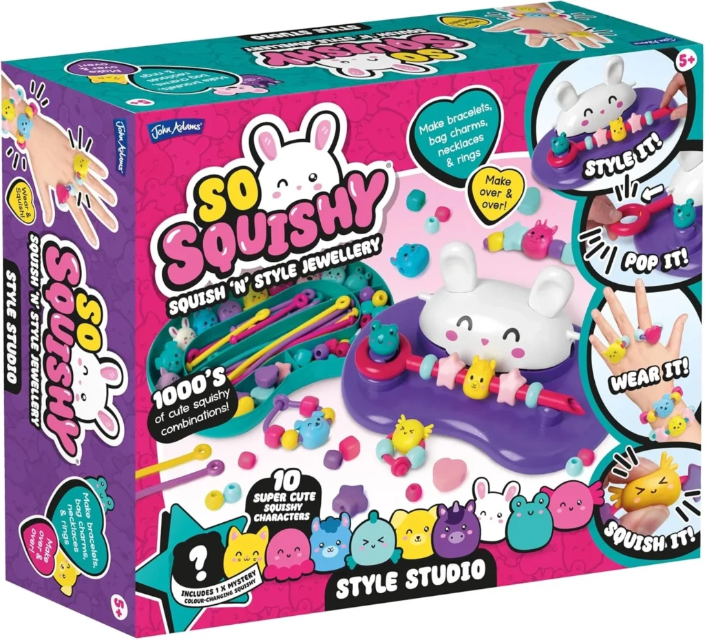 John Adams So Squishy Style Studio: Make Your Own Cute Fidget Rings, Bracelets & Necklaces | Arts & Crafts Jewellery Making Kit for Kids Age 5+