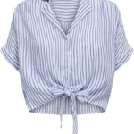 Women's Short Sleeve Knot Detail Tie Shirt