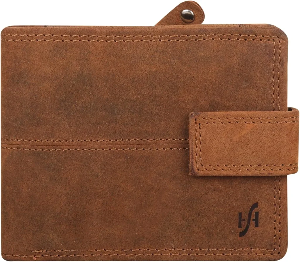 RFID Blocking Leather Wallet for Men with Coin Pocket