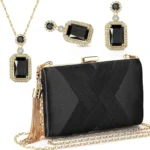 Vintage Jewelry Set with 3 Pc Clutch Purse for Women