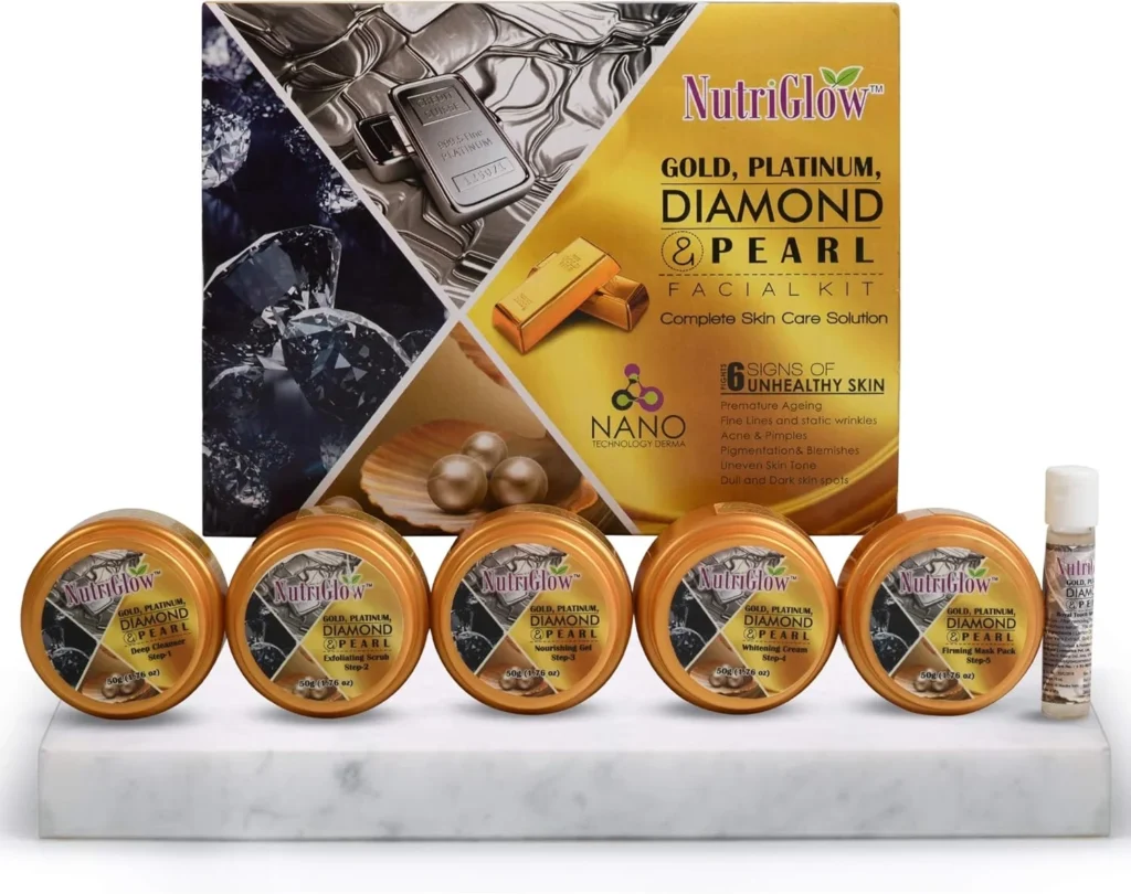 Nutriglow Platinum Diamond Gold and Pearl Facial Kit for Women