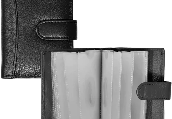 Genuine Leather Credit Card Holder Wallet for Men & Women with Cash Pocket