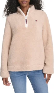 Tommy Hilfiger Women's Sherpa Pullover Sweater, Cozy Quarter