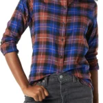 Amazon Essentials Women's Lightweight Plaid Flannel Shirt