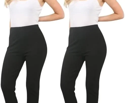 Bootcut Trousers 2-Pack with Elastic Waist - Plus Size 8
