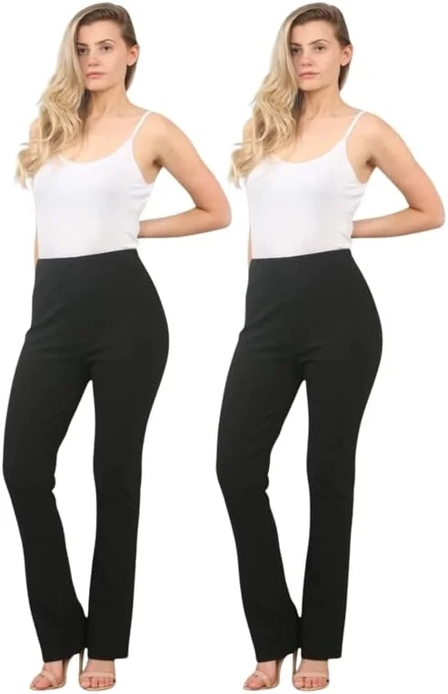Bootcut Trousers 2-Pack with Elastic Waist - Plus Size 8