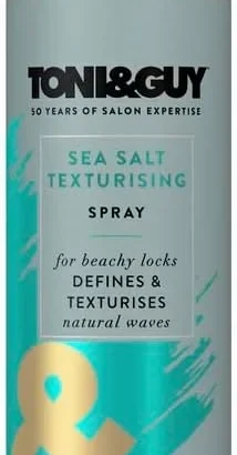 Toni & Guy Sea Salt Texture Spray, Hair Spray that Defines and Texturises Natural Waves, Perfect Sea Salt Spray for an Effortless, Beachy Look, Unisex, 200 ml