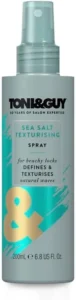 Toni & Guy Sea Salt Texture Spray, Hair Spray that Defines and Texturises Natural Waves, Perfect Sea Salt Spray for an Effortless, Beachy Look, Unisex, 200 ml