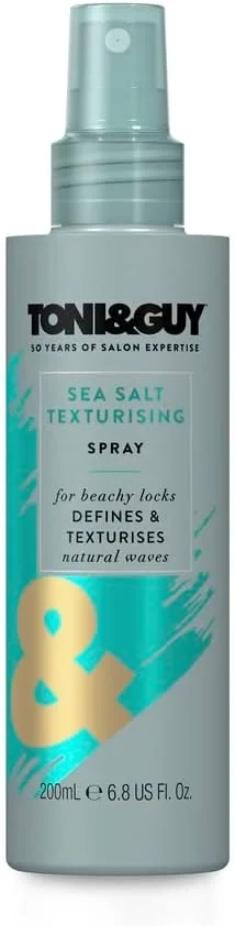 Toni & Guy Sea Salt Texture Spray, Hair Spray that Defines and Texturises Natural Waves, Perfect Sea Salt Spray for an Effortless, Beachy Look, Unisex, 200 ml