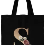 26 Letter Printed Canvas reusable grocery bags, Foldable Casual Travel HandBag, Shoulder Beach Tote Bags, Shopper bag eco friendly super strong washable Storage bags Shopping bag Canvas bag for Women