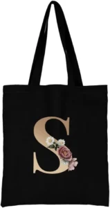 26 Letter Printed Canvas reusable grocery bags, Foldable Casual Travel HandBag, Shoulder Beach Tote Bags, Shopper bag eco friendly super strong washable Storage bags Shopping bag Canvas bag for Women