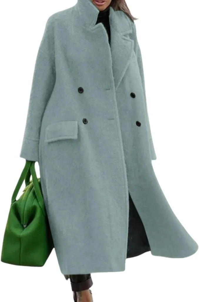 Women's Winter Coat Oversized Wool Blend Peacoat