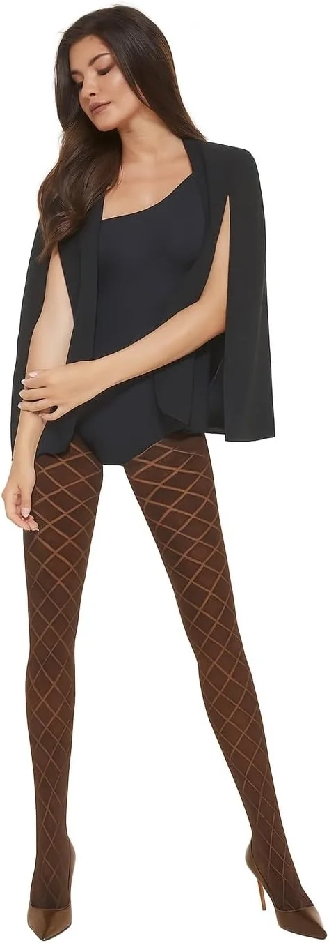 Mega beautiful semi opaque patterned tights 40 Denier 3D