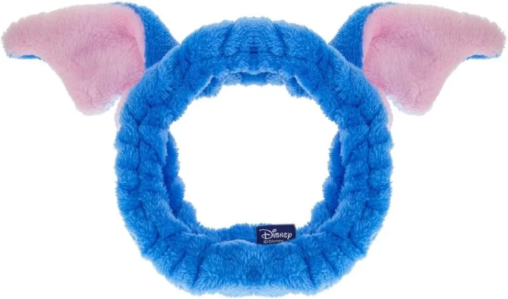 Stitch Make up Spa Headband Disney | MAD Beauty | Cosmetic Fluffy Ears Denim Character | Elastic Accessories Super Soft & Gentle | Cute Skincare Gift for Women, Adults - Blue