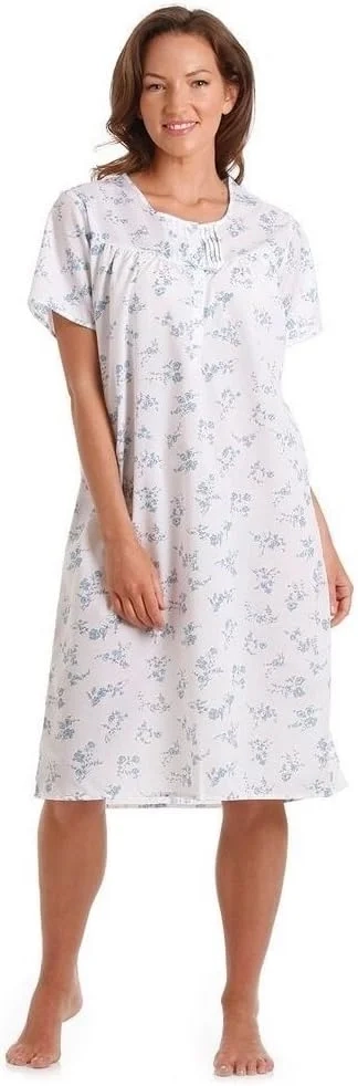 Lady Olga Ladies Poly Cotton Floral Short Sleeve Nightdress from 10-32