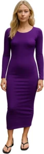 Women's Long Sleeve Bodycon Midi Dress