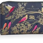 Sara Miller London Smoky Blue Birds Zip Wallet