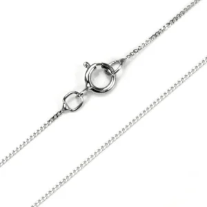 9ct White Gold Diamond Cut Curb Chain 16" 18" 20"