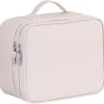 Travel Makeup Bag, Large Capacity Cosmetic Organizer Women, Portable Double Layer Case with Divider and Handle, Toiletry Pouch for Brushes, Traveling, Birthday Gift, White., Se rfrer au descriptif