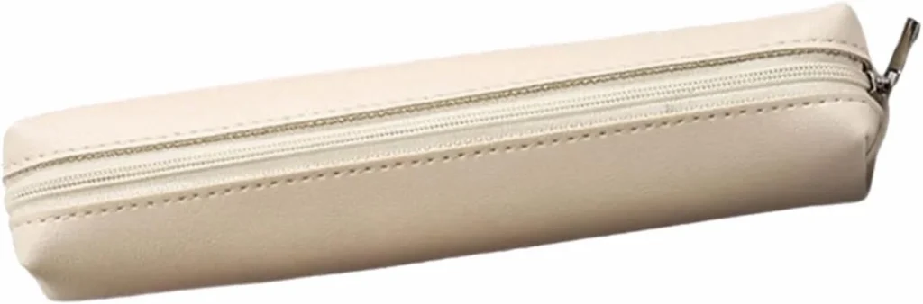 Small Pencil Pen Case Leather Pen Pouches Zippered Storage Bag Travel Cosmetic Bag for Student Adult Women Men Fashionable Pencil Case for Student